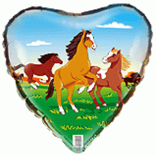 Horse Heart Shaped Balloon